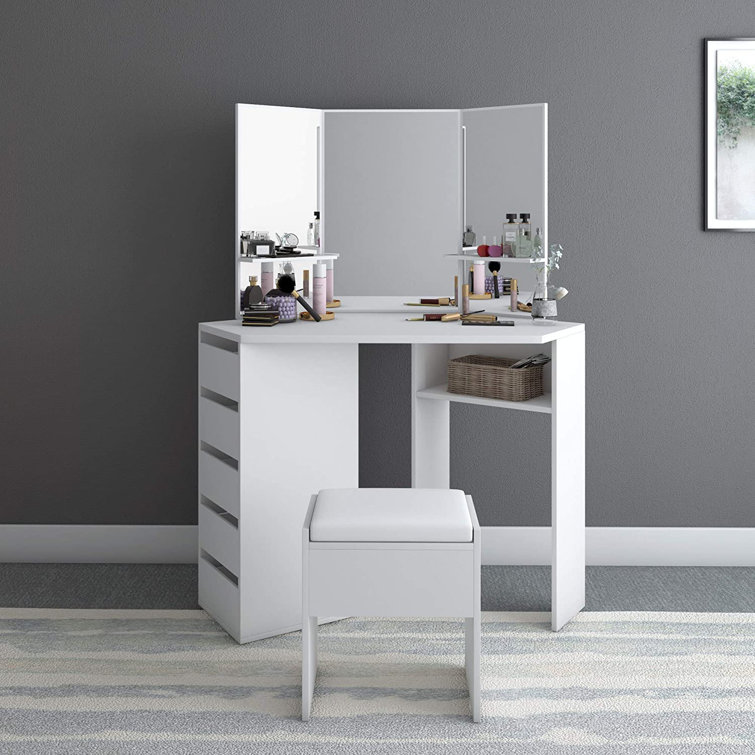 Wayfair dressing deals table with mirror